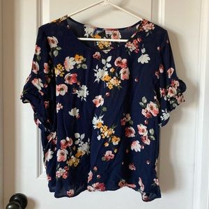 Blue floral top